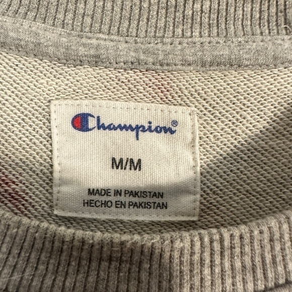 Champion 90s Style Graffiti Sport Athletic Gray Long Sleeve Workout Sweater - Picture 6 of 9